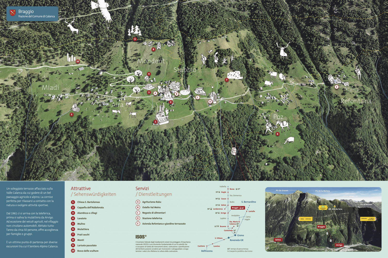 Cartina Prototipo: il villaggio ISOS di Braggio